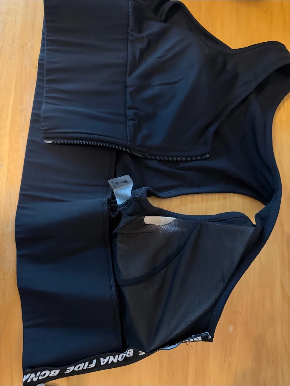 Black Front-Zip High-Support Sports Bra